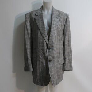 Mens Astor & Black Gray, Black, White Plaid 2 Button Blazer 54L